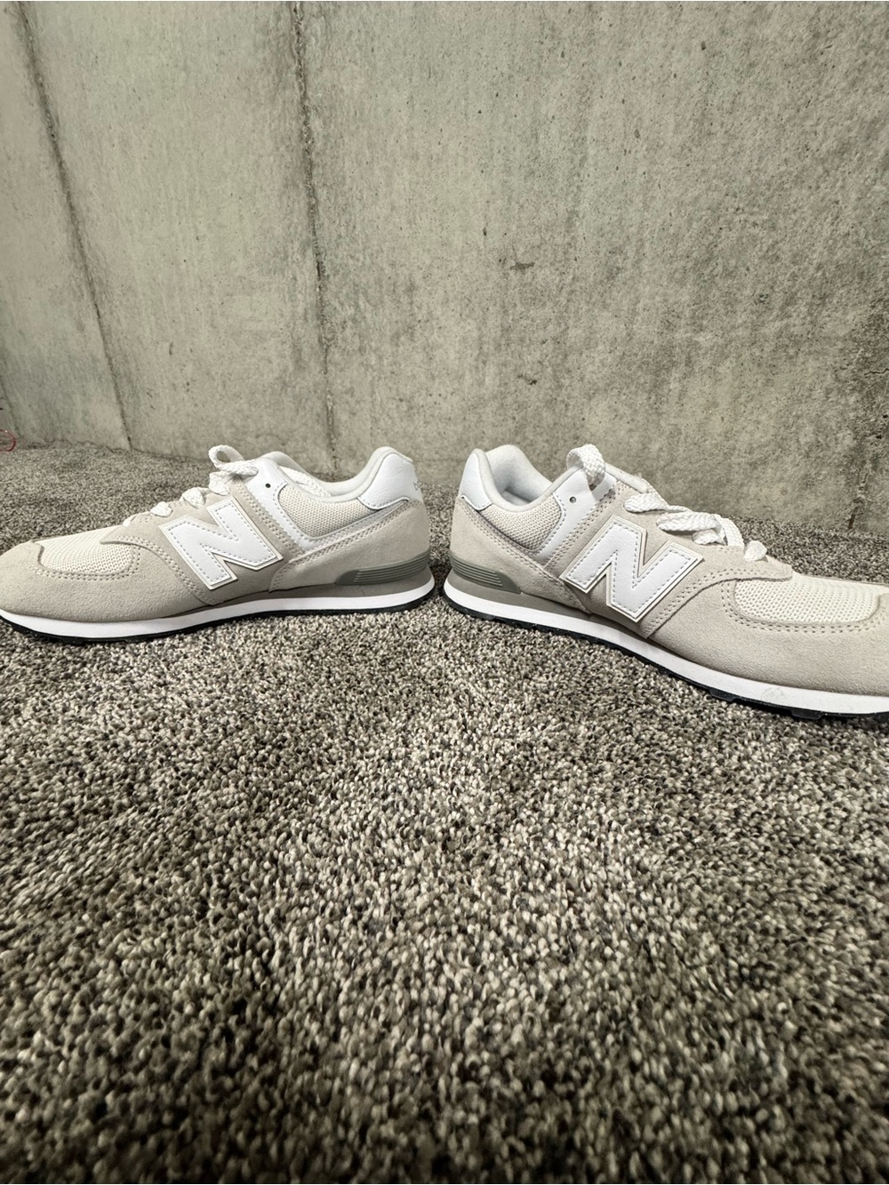 New Balance Neutral Beige and White Low-Top Sneakers - Picture 2 of 3